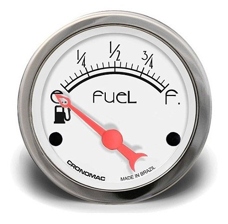 Instrumento Indicador Combustível 52mm Hot Rod Clássico Branco