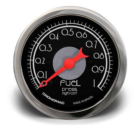Manômetro Pressão Combustível 52mm Mecânico 1kg Preto
