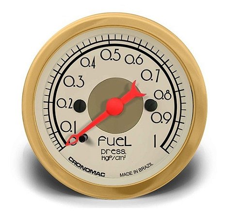 Manômetro Pressão Combustível 52mm Mecânico 1kg Gold