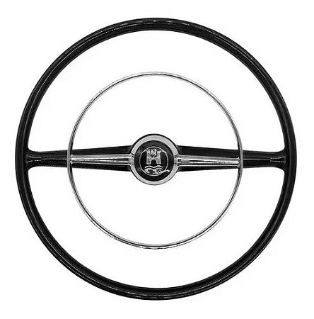Volante Vw Kombi Corujinha Luxo Preto Até 75