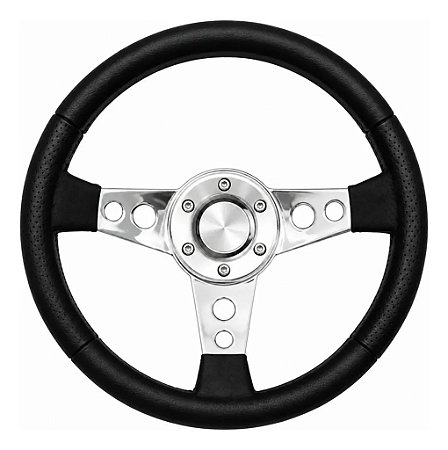 Volante Racing Couro Preto