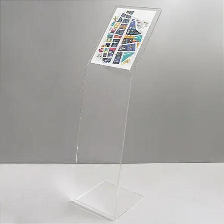 Totem Suporte Folder Acrílico com display A4 - Expositor de Chão para Lojas Igrejas e Empresas