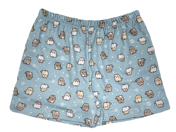 SHORT GATINHOS HOMEWEAR AZUL