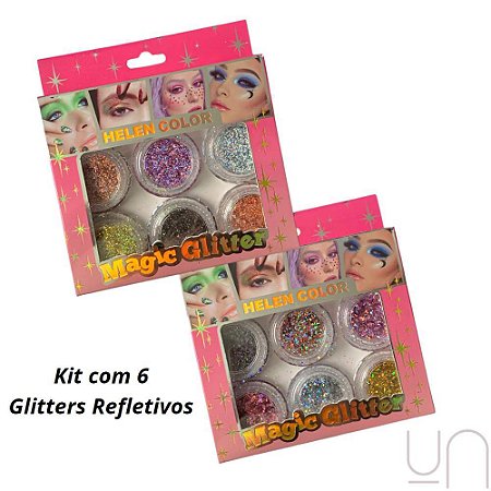 Kit Glitter Refletivo Magic Glitter 06 cores