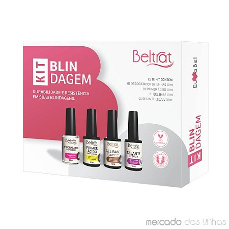 Kit Blindagem Unhas Beltrat PH Primer Gel Base Selante