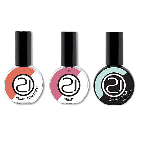 Kit Preparadores Desidrat Primer Capa Base OneFix Nails 21
