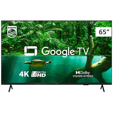 Smart TV 65" UHD 4K Philips 65PUG7408/78, Google TV, HDR10+, Dolby Vision, Dolby Atmos