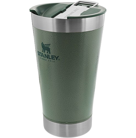 Copo Térmico Stanley Beer Pint 473 mL Hammertone Green Com Tampa