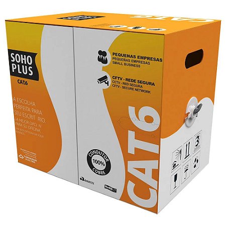 CABO U/UTP LAN SOHOPLUS CAT6 4P CMX 24 AWG AZUL