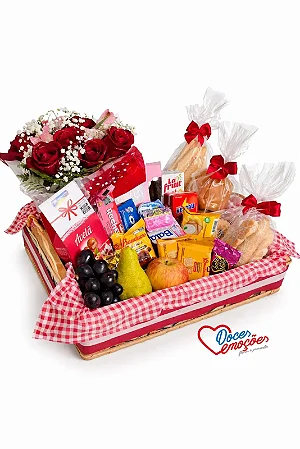 Cesta Bandeja com Flores