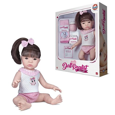 Boneca Bebê Reborn Yasmin Doll Realist Menina Verdadeira Top