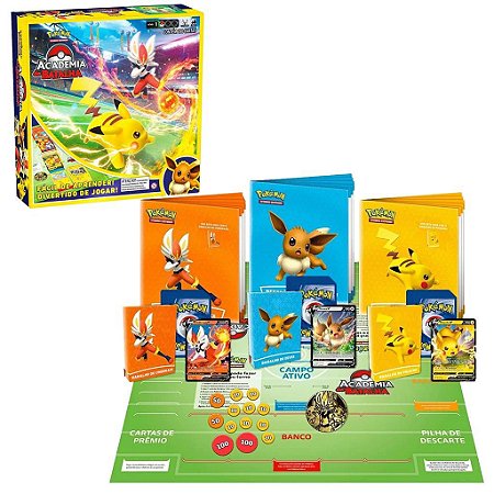 Jogo de Cartas Pokemon Academia de Batalha Tabuleiro Cards - Loja Zuza  Brinquedos