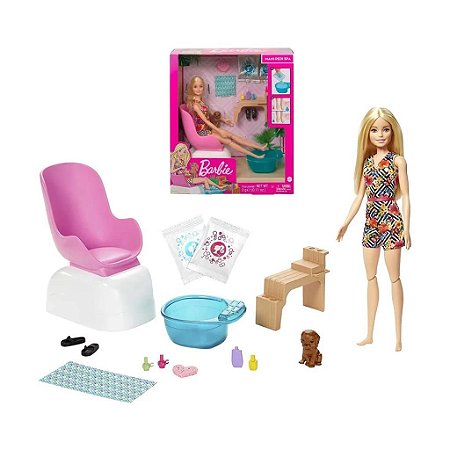 Boneca Barbie - Barbie Salão De Beleza - Manicure e Pedicure - Mattel