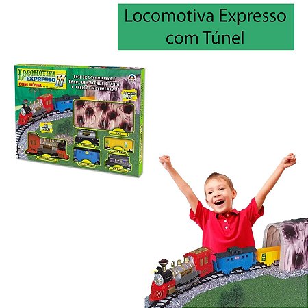 Trem Locomotiva Expresso 2 Com Túnel - Braskit