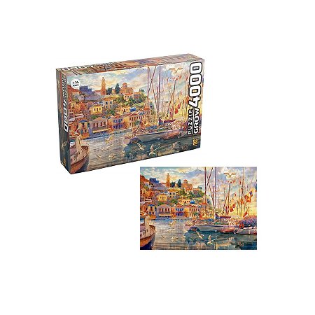 Quebra Cabeça Puzzle 4000 Peças Ruas de Paris 4102 GROW Jogo de