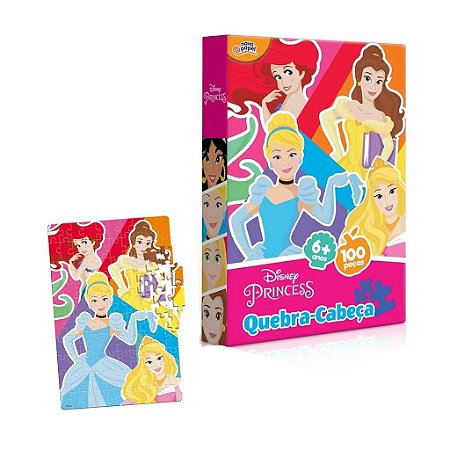Jogo Quebra-cabeça Princesas Disney 100 peças Toyster - Loja Zuza
