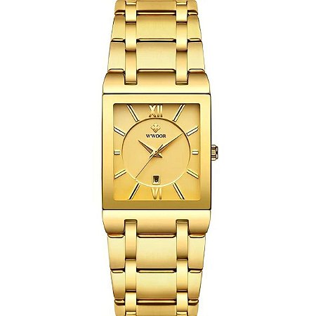 Relógio De Pulso Feminino Masculino Unissex Original Quadrado Top Luxo Wwoor 8858 - CH187