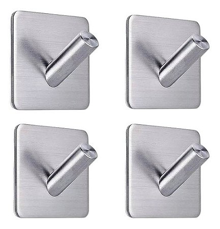 Kit 04 Toalheiros Porta Toalha Banheiro Cozinha Lavanderia Gancho Adesivo - Ch91