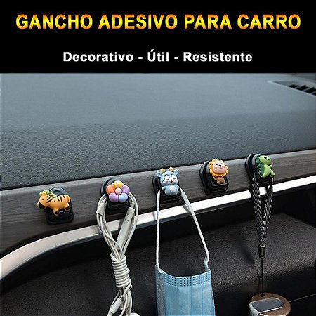 Kit 03 Ganchos Adesivos Carro Decorativo Útil Banco Painel Casa Cozinha Banheiro Quarto - Ch178