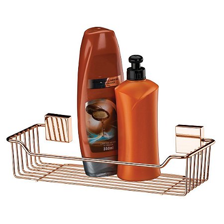 Porta Shampoo Suporte Para Shampoo e Sabonete Rosé Gold Luxo 7501RG