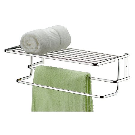 Toalheiro De Parede Com Prateleira 40cm Para Residência Ou Hotel Luxo - Ref. 1873