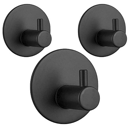 Kit 3 Ganchos Adesivo Inox Cabide Multiúso Banheiro Ch65