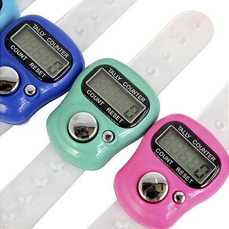 Pedômetro Kit 2 Anel Contador Dedo Manual Eletrônico Ch203