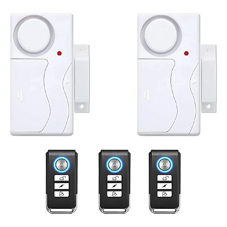 Alarme Residencial Comercial Kit 2 Alarmes 3 Controles Ch208