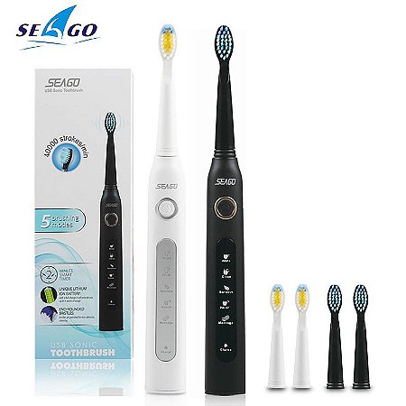 Escova Dental Elétrica Recarregável USB 5 Modos  CH191-CH227