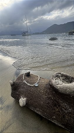 Colar Pérolas e Agua Marinha