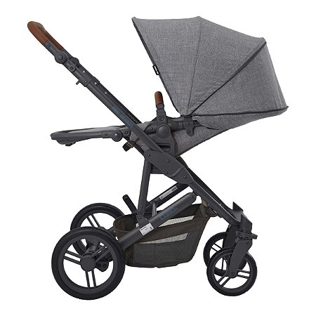 Carrinho Como 4 Com Bebê Conforto e Moises - Detalhes em Couro Woven Grey - Abc Design