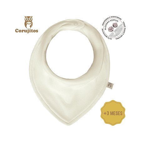 Babador Bandana +3 Meses Creme Off - Corujitos