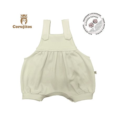 Banho De Sol Com Grelot Creme Off Tamanho P - 100% Algodão Egípcio - Corujitos