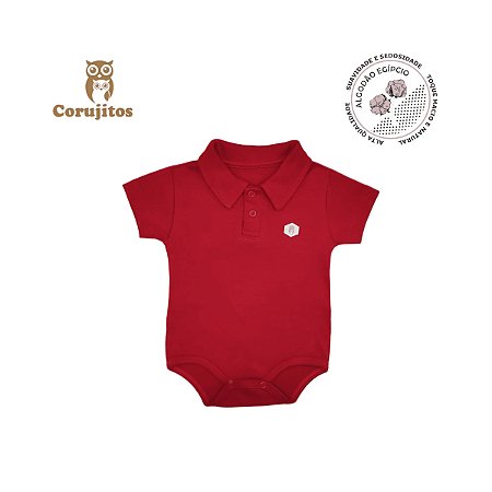 Body Social Gola Italiana e Manga Curta Vermelho Tamanho P - Corujitos