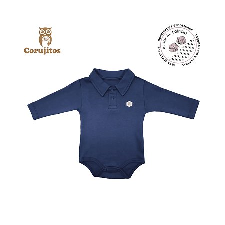 Body Social Gola Italiana Manga Longa Azul Marinho Tamanho P - Corujitos