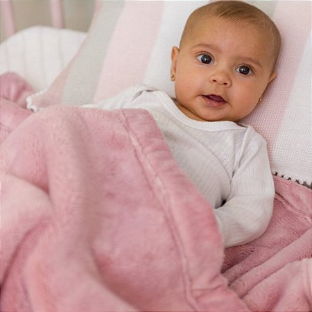Cobertor Cosy Rosa 100% Algodão - Laço Bebê