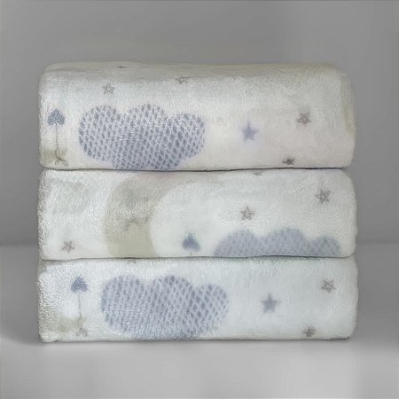 Cobertor Luxo Lua Azul Bebê - Laço Bebê
