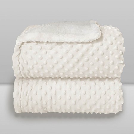 Cobertor Sherpam Dots Branco - Laço Bebê