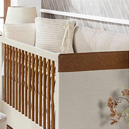 Kit Berço Linho Bege Com 9 Peças - Batistela