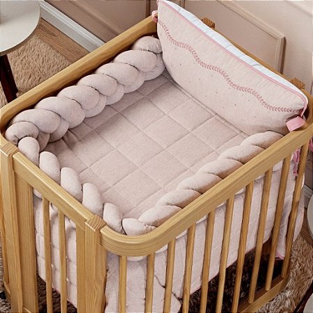 Kit Mini Berço Com 6 Peças Linho Rose - Batistela