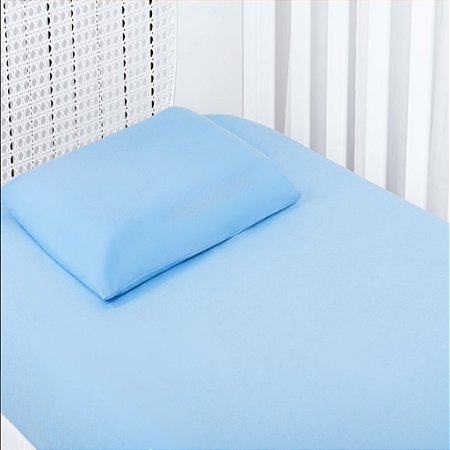 Lençol e Fronha Em Malha Para Berço Com 2 Peças Azul - Batistela