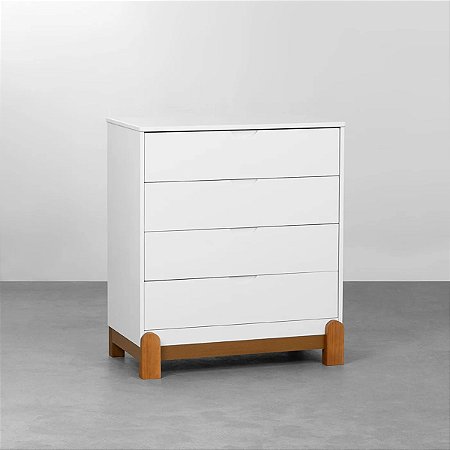 Cômoda Gaveteiro Lotus Com 4 Gavetas Branco Fosco - Reller