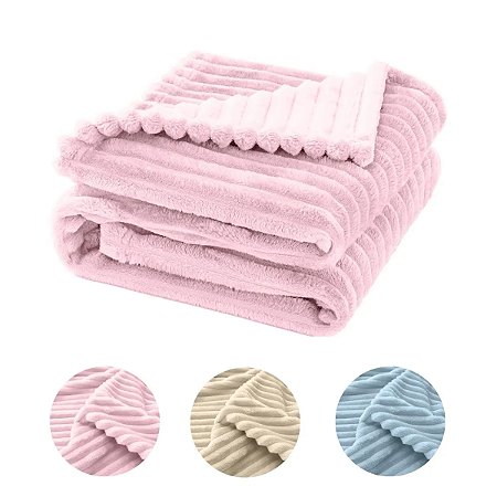 Coberta Manta Bebe Wave Berco Duplo Antialergico Rosa -  Nenem