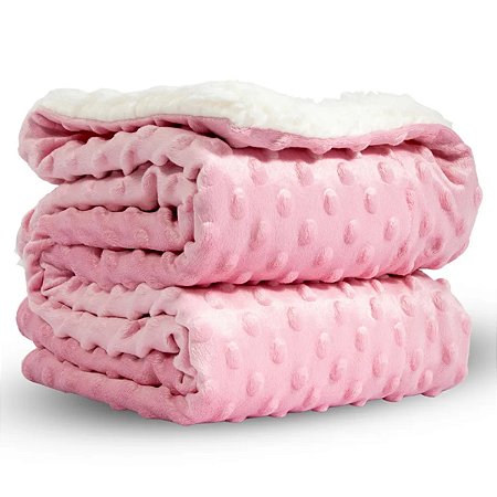 Cobertor Manta Carneirinho Pipoquinha Rosa -  Nenem