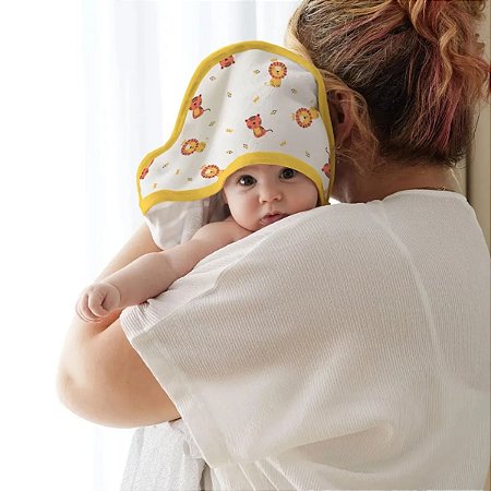 Toalha de Banho Felpuda Premium com Capuz Leao -  Nenem