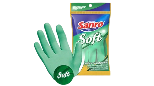 Luva Soft Sanro Verde - Tamanho P - (Caixa c/ 100 Pares )