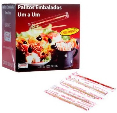 PALITO DENTAL EMBALADO INDIVIDUALMENTE C/1000 UNIDADES