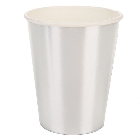 Copo de papel liso prata (10 un)