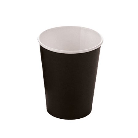 Copo de papel liso preto (10 un)