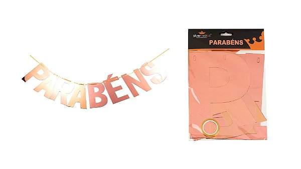Faixa decorativa parabéns rose gold (1 un)